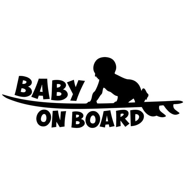 Pegatinas: Bebé a bordo surf - inglés