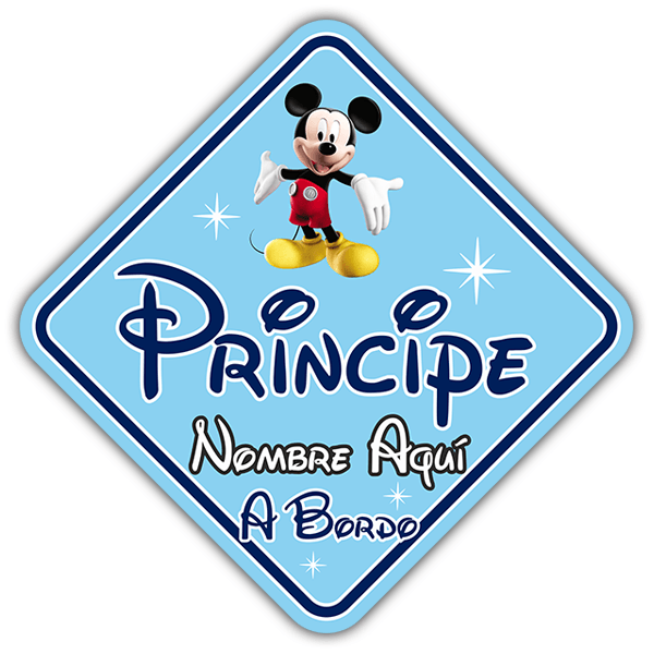 Pegatinas: Príncipe a Bordo personalizado Disney 0