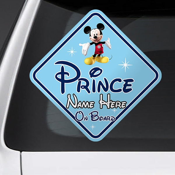 Pegatinas: Príncipe a Bordo Disney Personalizado - inglés