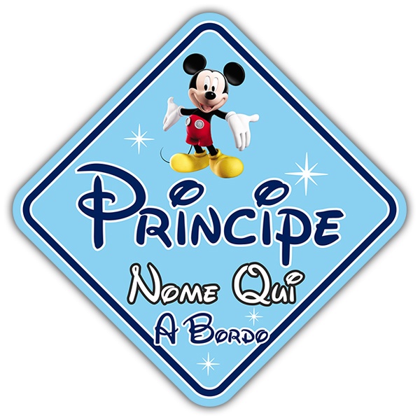 Pegatinas: Príncipe a Bordo Disney Personalizado - italiano