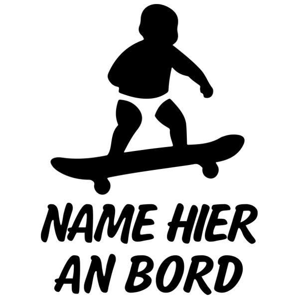 Pegatinas: Skate a bordo personalizado - alemán