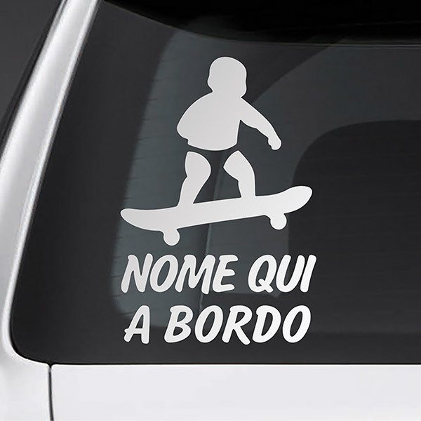 Pegatinas: Skate a bordo personalizado - italiano