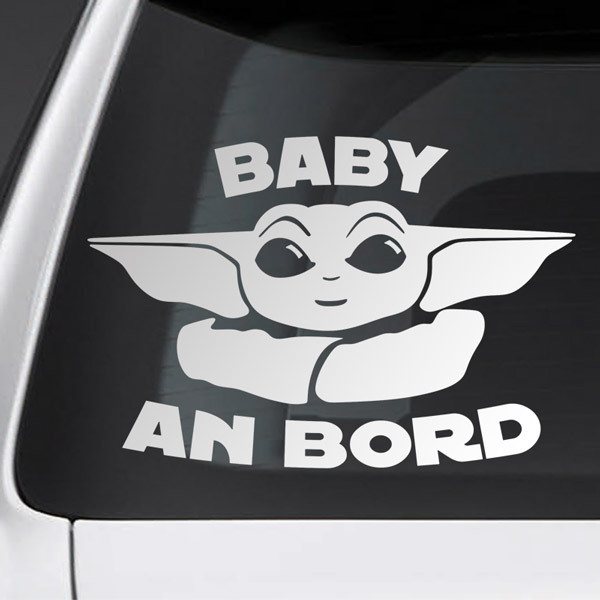 Pegatinas: Baby Yoda a bordo - alemán