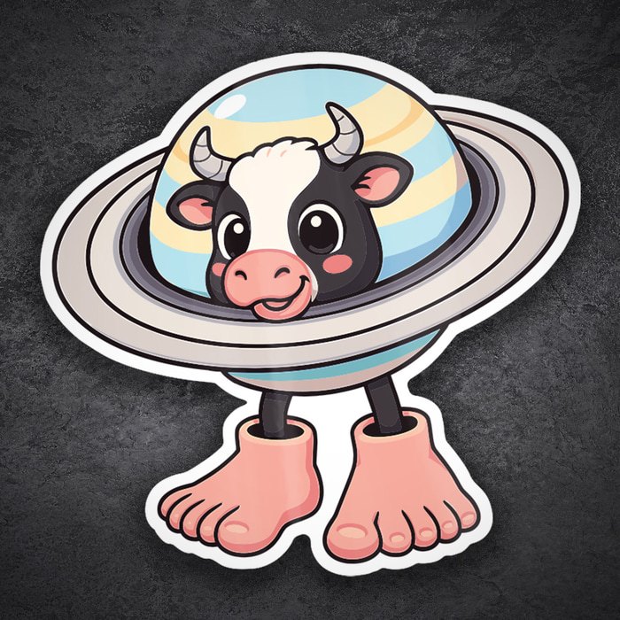 Pegatinas: La vaca saturno saturnita