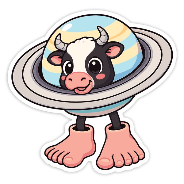Pegatinas: La vaca saturno saturnita
