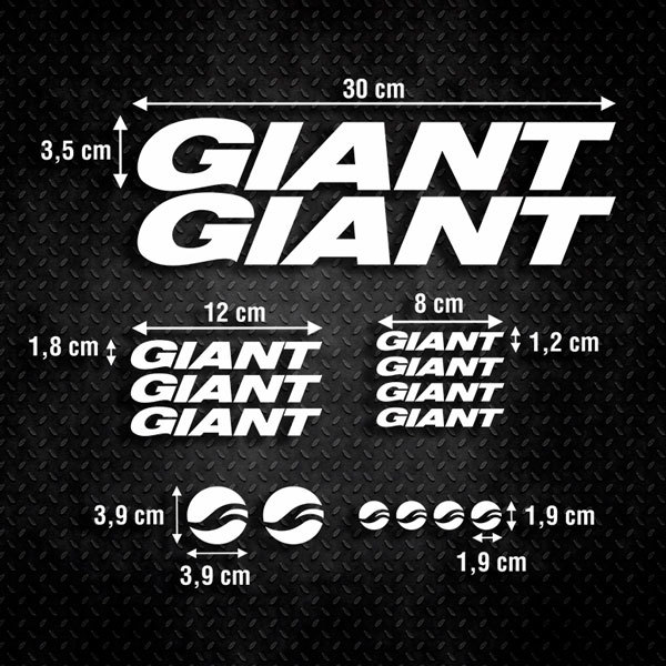 Pegatinas: Set 15X de Bicicleta BTT Giant