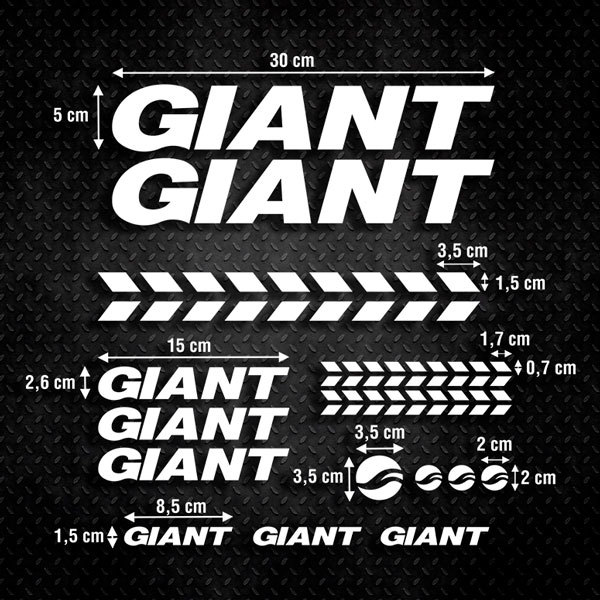 Pegatinas: Set 15X Bicicleta BTT Giant Road