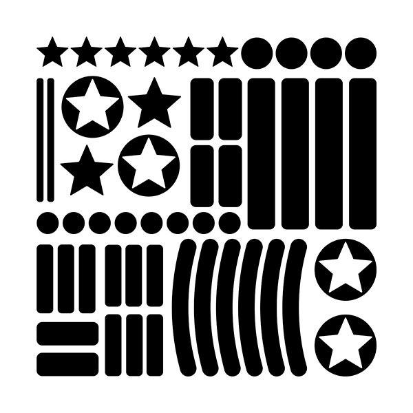 Pegatinas: Set de 51X formas sencillas reflectante