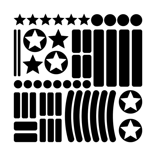 Pegatinas: Set de 51X formas sencillas reflectante