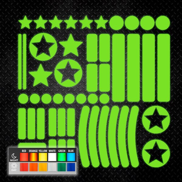 Pegatinas: Set de 51X formas sencillas reflectante