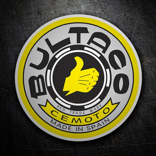 Pegatinas: Logo Bultaco Amarillo Retro