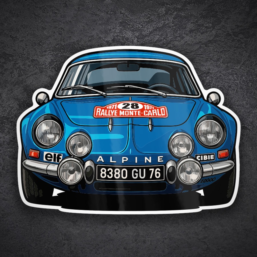 Pegatinas: Coche Alpine Rally Montecarlo