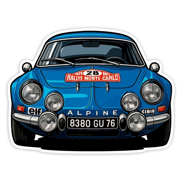Pegatinas: Coche Alpine Rally Montecarlo
