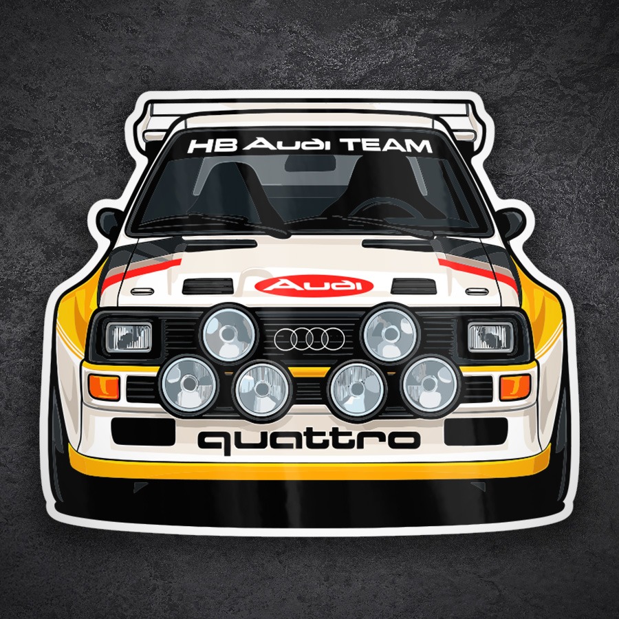Pegatinas: Coche Audi Quattro Rally