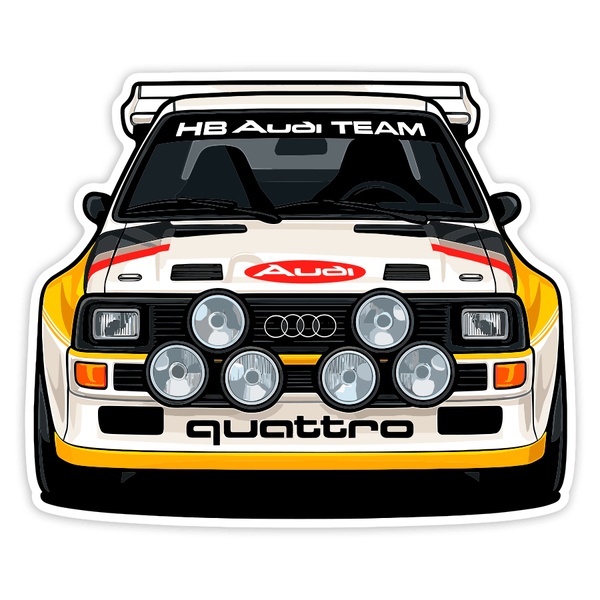 Pegatinas: Coche Audi Quattro Rally
