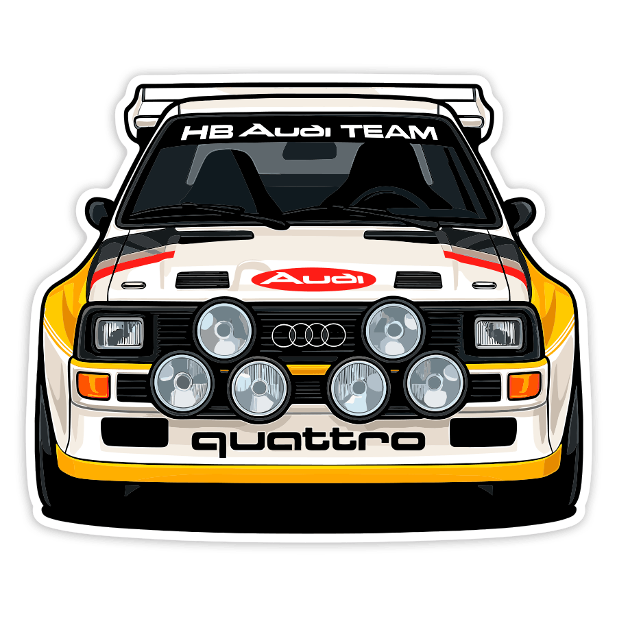 Pegatinas: Coche Audi Quattro Rally