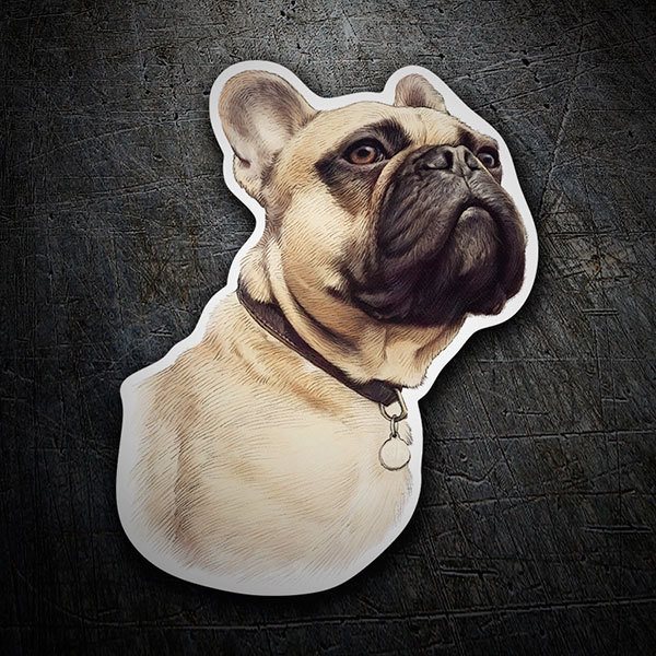 Pegatinas: Bulldog francés ocre