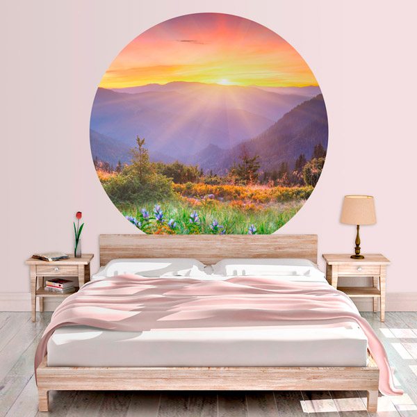 Vinilos Decorativos: Atardecer entre Montañas