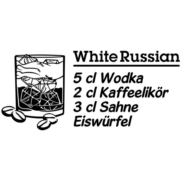 Vinilos Decorativos: Cocktail Ruso Blanco - alemán