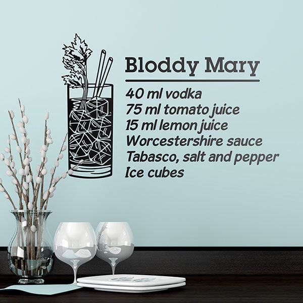Vinilos Decorativos: Cocktail Bloddy Mary - inglés