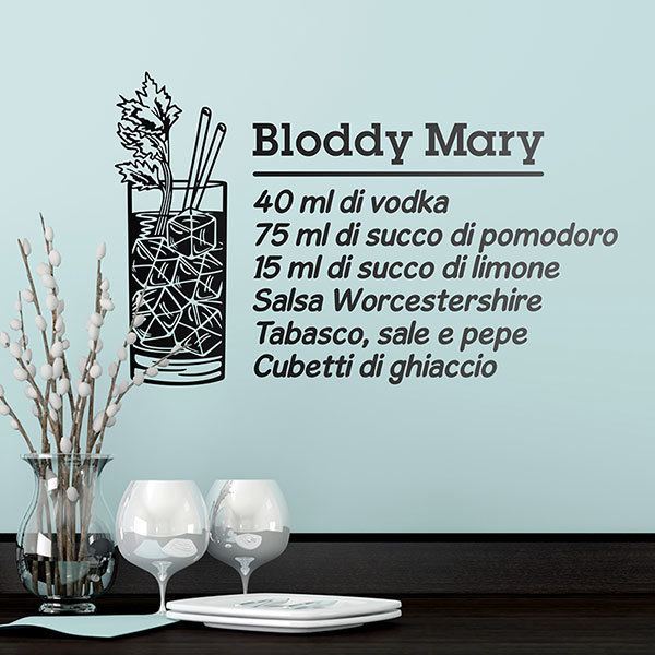 Vinilos Decorativos: Cocktail Bloddy Mary - italiano