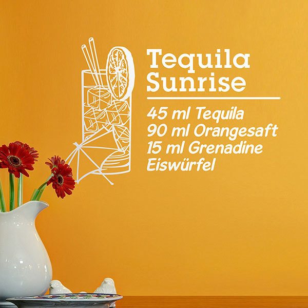 Vinilos Decorativos: Cocktail Tequila Sunrise - alemán