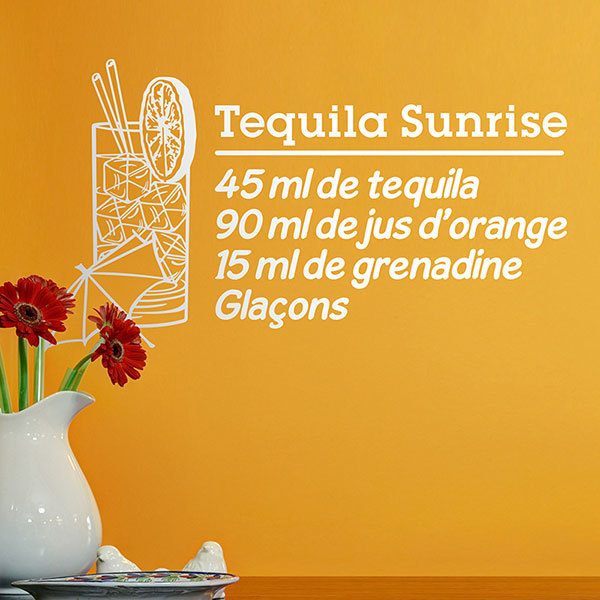 Vinilos Decorativos: Cocktail Tequila Sunrise - francés 0