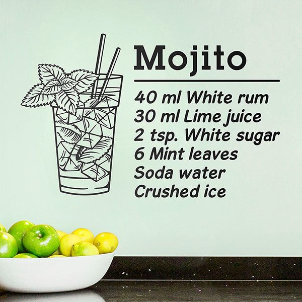 Vinilos Decorativos: Cocktail Mojito - inglés