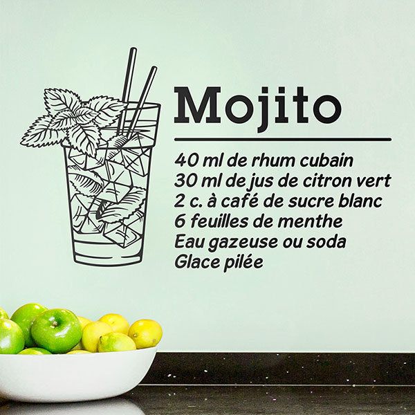 Vinilos Decorativos: Cocktail Mojito - francés