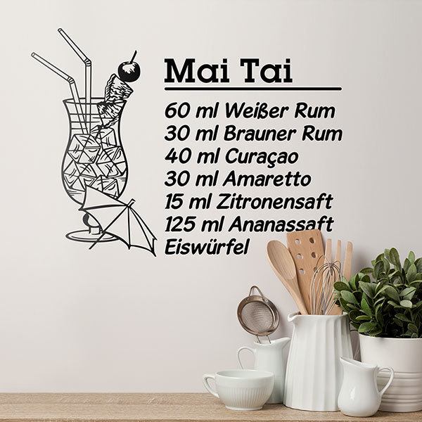 Vinilos Decorativos: Cocktail Mai Tai - alemán