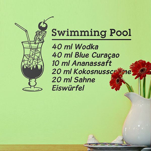 Vinilos Decorativos: Cocktail Swimming Pool - alemán 0