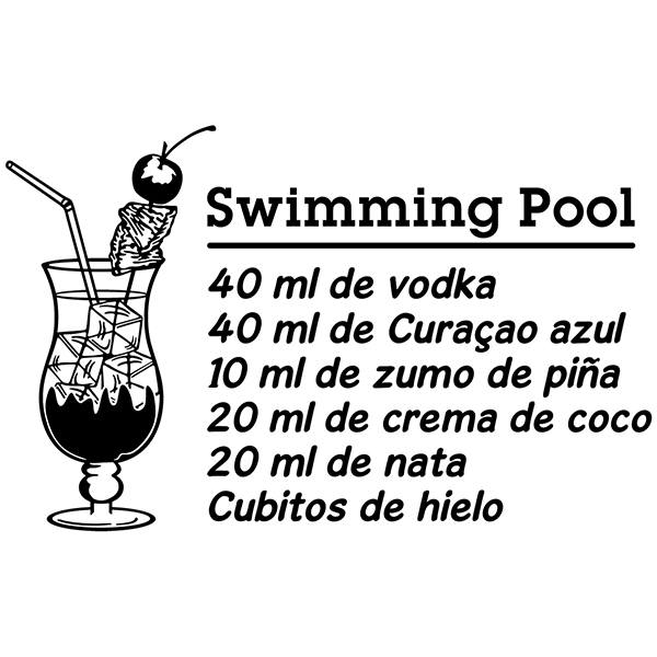 Vinilos Decorativos: Cocktail Swimming Pool - español