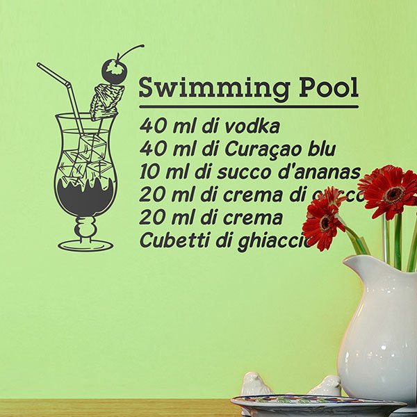 Vinilos Decorativos: Cocktail Swimming Pool - italiano