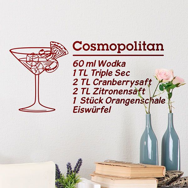 Vinilos Decorativos: Cocktail Cosmopolitan - alemán