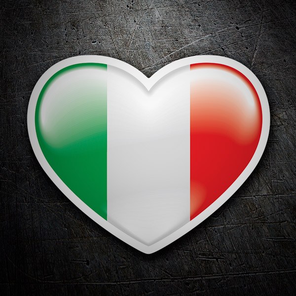 Pegatinas: Bandera Corazón Italia