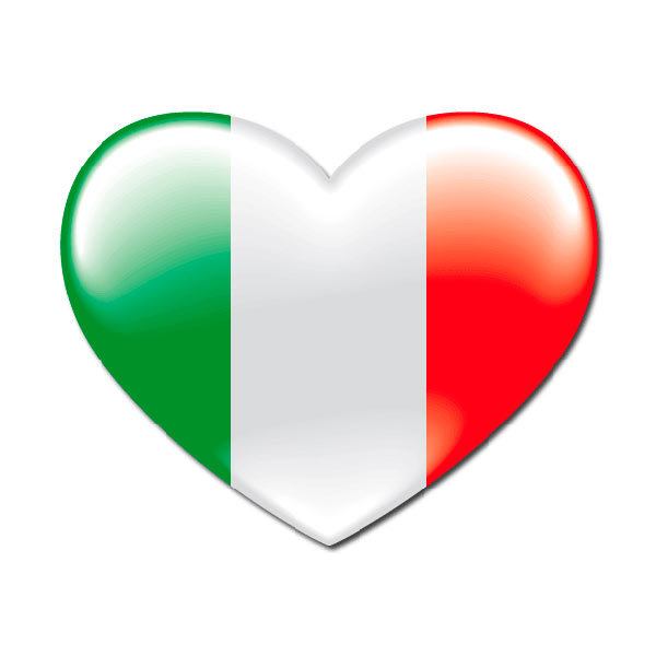 Pegatinas: Bandera Corazón Italia