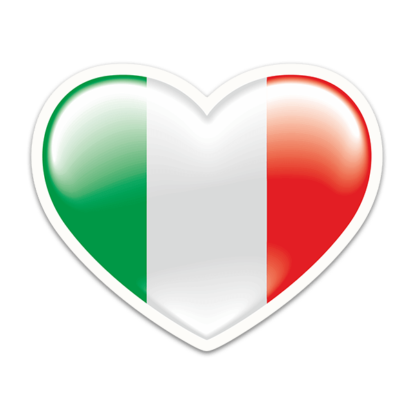 Pegatinas: Bandera Corazón Italia 0