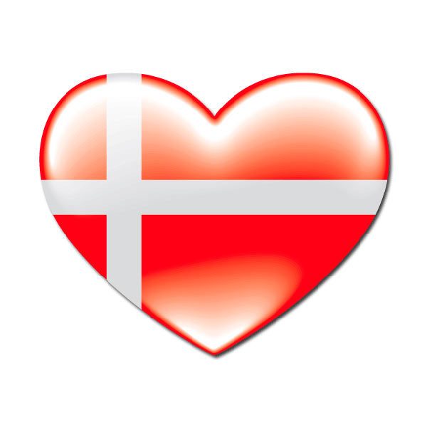 Pegatinas: Corazón Denmark (Dinamarca)