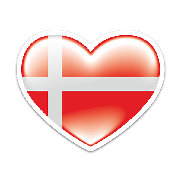 Pegatinas: Corazón Denmark (Dinamarca) 0