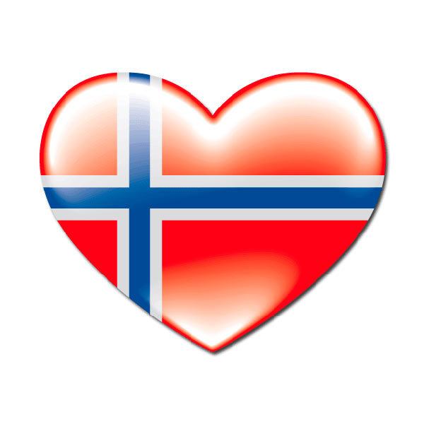 Pegatinas: Corazón Norway (Noruega)