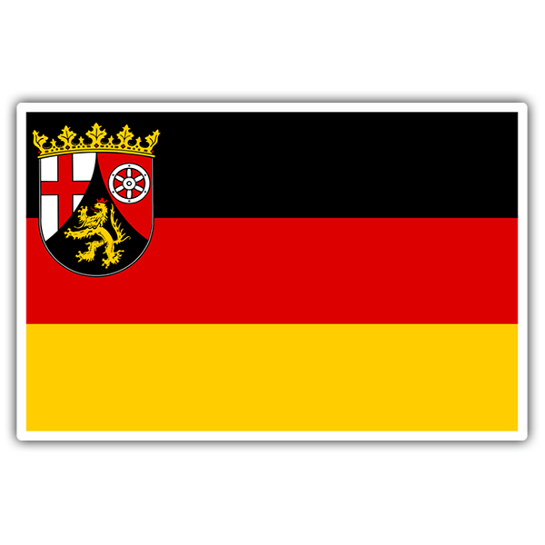 Pegatinas: Bandera Renania-Palatinado 0