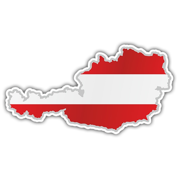 Pegatinas: Mapa bandera Austria