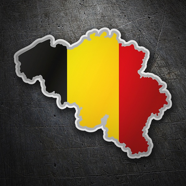 Pegatinas: Mapa bandera Bélgica 1