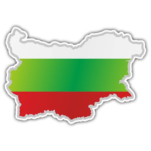 Pegatinas: Mapa bandera Bulgaria