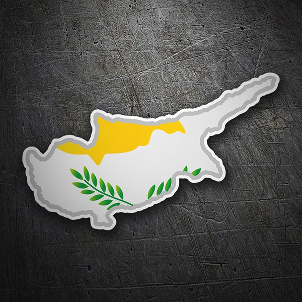 Pegatinas: Mapa bandera Chipre 1
