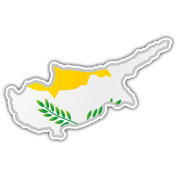 Pegatinas: Mapa bandera Chipre