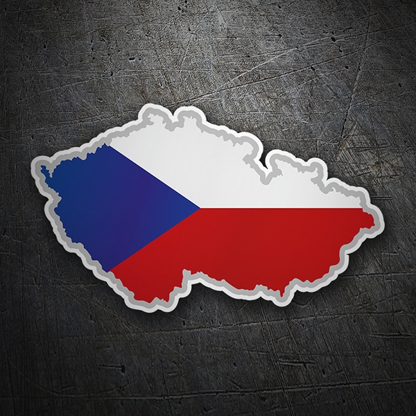 Pegatinas: Mapa bandera República Checa