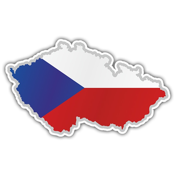 Pegatinas: Mapa bandera República Checa