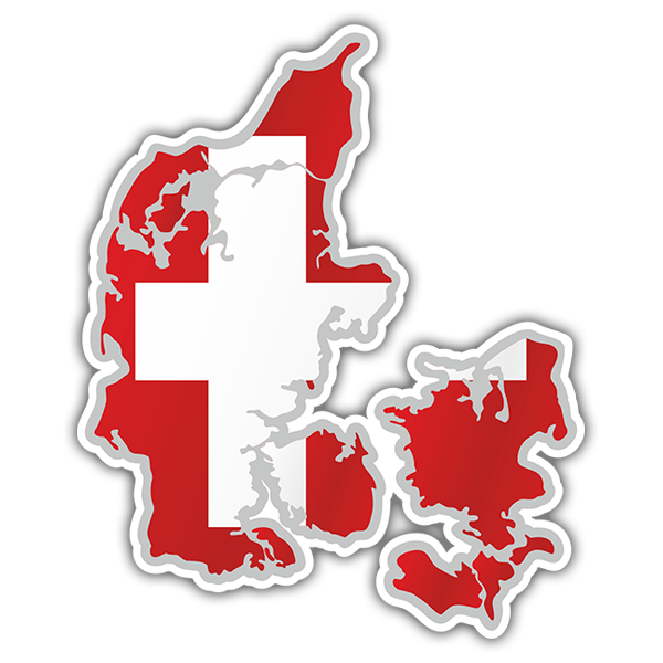 Pegatinas: Mapa bandera Dinamarca