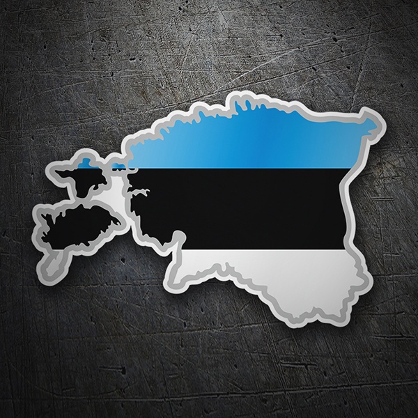 Pegatinas: Mapa bandera Estonia 1